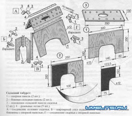 Складной плоский стульчик