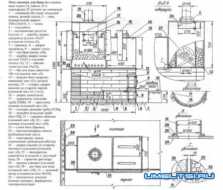 Печь-каменка для бани