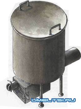 Буржуйка. Топим опилками