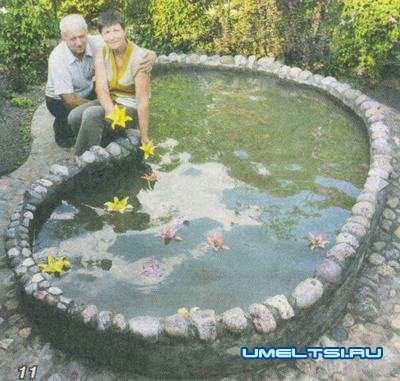 Декоративный бассейн(водоем) на даче отчет мастера