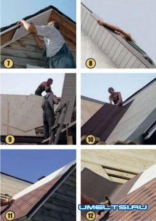 Мягкая черепица   -технология укладки