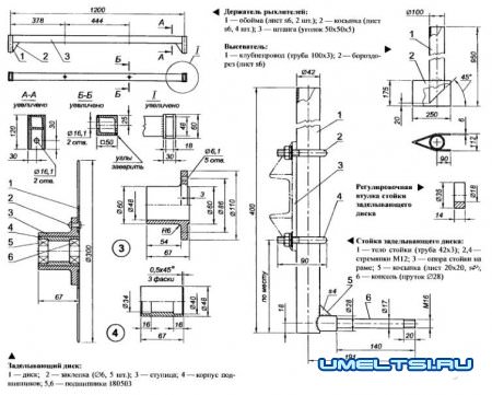 Самодельная прицепная картофелесажалка для мини-трактора