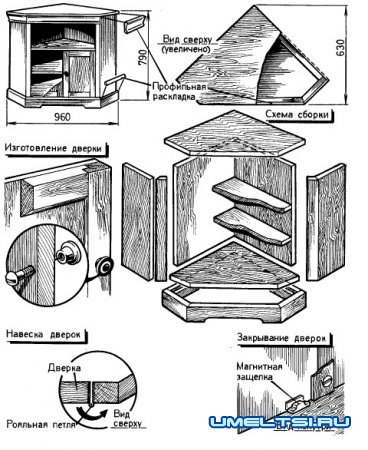 Угловая тумбочка своими руками