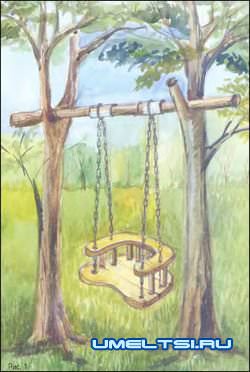 Простые подвесные детские качели своими руками