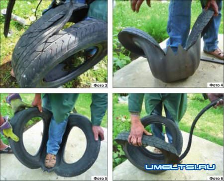 Как сделать лебедя из покрышки