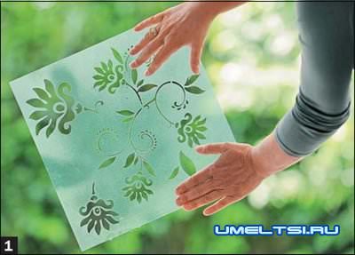 Роспись по трафаретам на стене