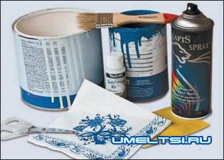 Украшаем гжельскою росписью полку Украшаем гжельскою росписью полку