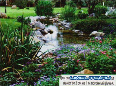 Водоем на даче: создаем русло, оформление, декорирование