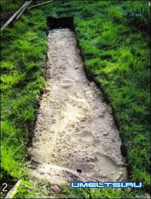 Изготовление дорожек из спилов