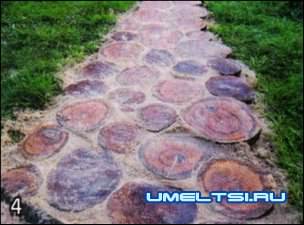 Изготовление дорожек из спилов