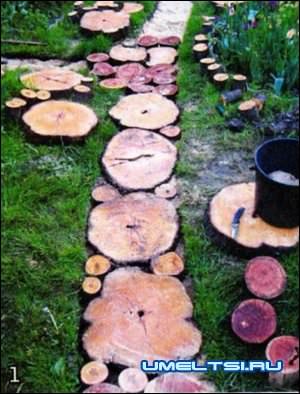 Изготовление дорожек из спилов