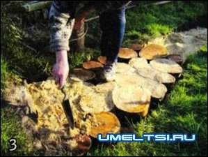 Изготовление дорожек из спилов