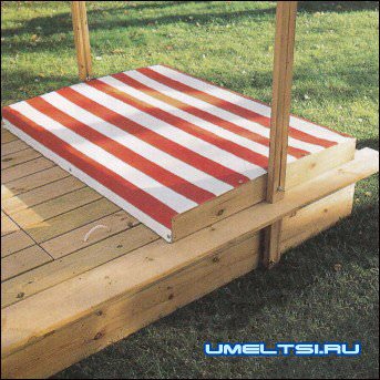 Песочница своими руками с крышкой и резервуаром для воды