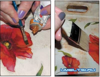 Поднос деревянный с декором Поднос деревянный с декором