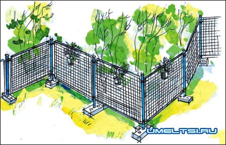 Общий вид лёгкого ограждения Общий вид лёгкого ограждения
