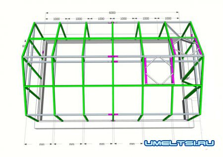 Теплица всесезонная со стальным каркасом