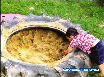 детская площадка из покрышек