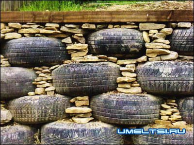 стенки из покрышек