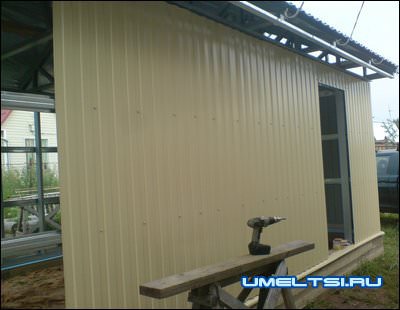 фасад для каркасного гаража