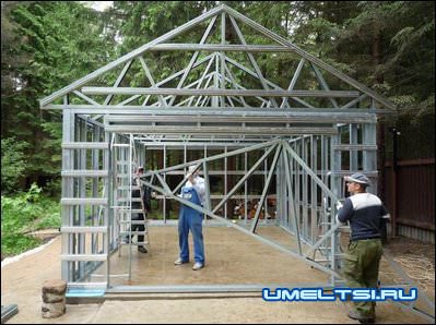 сборка каркаса гаража