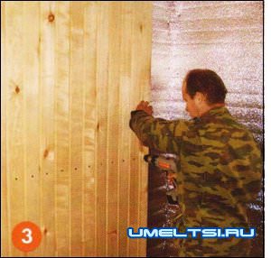 закрепляем осиновую вагонку