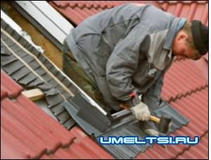 монтаж водоотводящего желоба