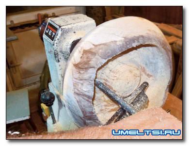 Точение тарелки из соснового сувеля