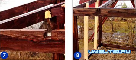 Соберите и скрепите стропильный каркас односкатной крыши