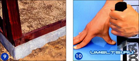 обшейте оцинкованным железом нижние доски обвязки теплицы