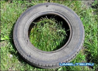 клумба из покришки