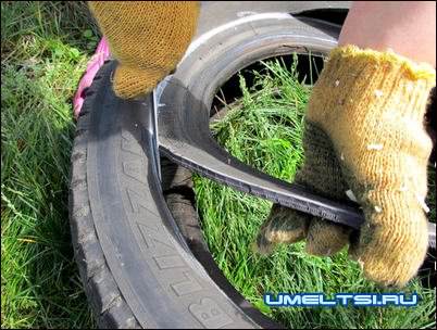 клумба из покришки