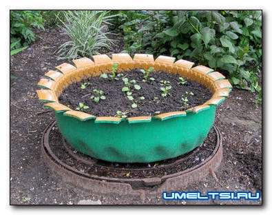 клумба из покрышек своими руками