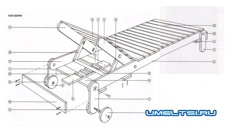 чертеж шезлонга