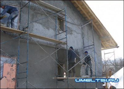 нанесение штукатурки