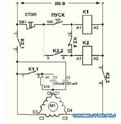 электрическая схема лебедки