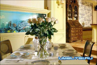 аквариумы в интерьере гостиной