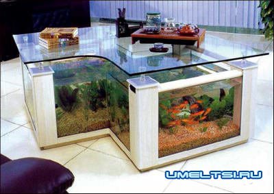 аквариумы в интерьере гостиной