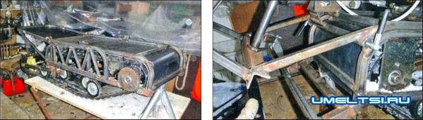 Компактный самодельный снегоход