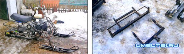 Компактный самодельный снегоход