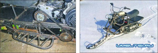 Компактный самодельный снегоход