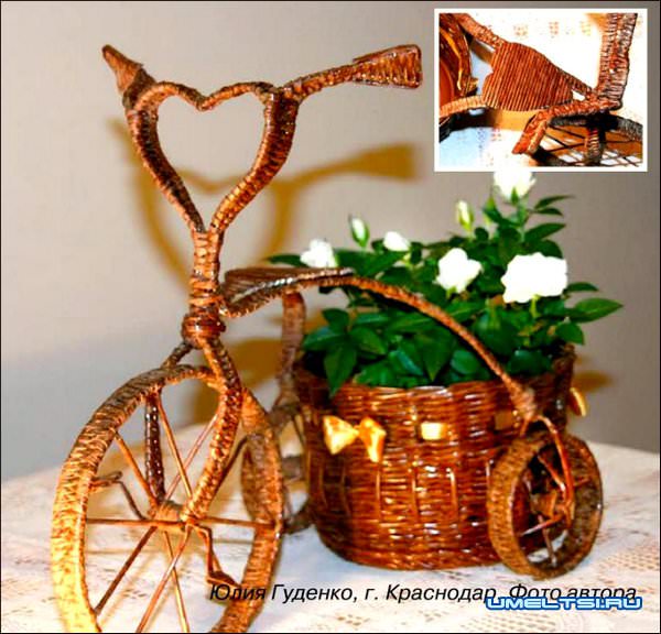 Кашпо-велосипед своими руками