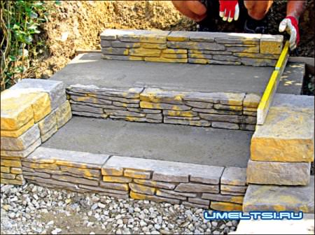 Строительство бетонной лестницы в саду ход работ