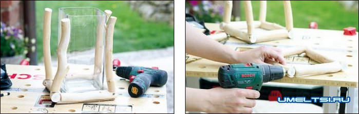 Садовый фонарь из веток своими руками