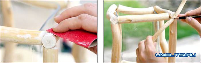 Садовый фонарь из веток своими руками