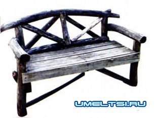 Лавочка из бревен