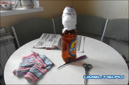 Гном из пластиковых бутылок своими руками