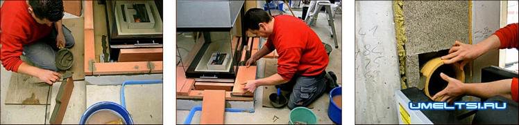 Двухсторонний камин ход работ Двухсторонний камин ход работ