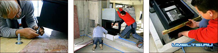 Двухсторонний камин ход работ Двухсторонний камин ход работ