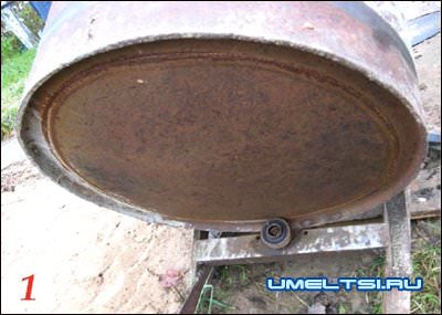 Самодельная бетономешалка из бочки