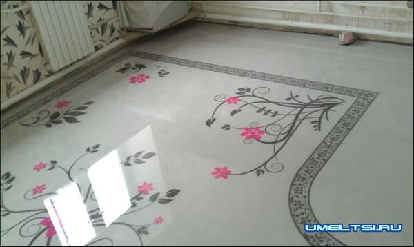 Наливные полы с простыми декоративными эффектами